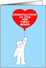 Congratulations on Getting a New Pet Cat Cartoon Cat with Balloon card