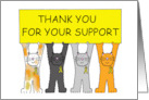 Yellow Ribbon Thank You for All Your Support Cartoon Cats card