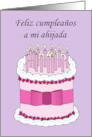 Happy Birthday Goddaughter in Spanish Pretty Cake and Candles card