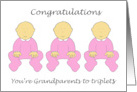 Congratulations You’re Grandparents to Triplets Three Baby Girls card