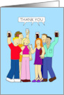 Thank You for a Great Party Cartoon a Group of People Having Fun card
