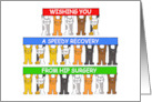 Speedy Recovery from Hip Surgery Cartoon Cats Holding Up Banners card