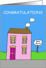 Congratulations on Moving in Together, Cute Cartoon House. card
