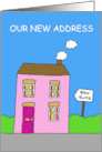 Our New Address House Move Cartoon New Home card