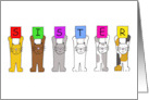Happy Sister’s Day Cartoon Cats Holding Up Letters card