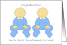 Congratulations You’re Great Grandparents to Twin Boys card