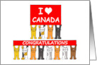 Congratulations on Becoming a Canadian Citizen Cartoon Cats card