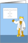 New Glasses Congratulations for Male Cartoon Cat with Sight Chart card