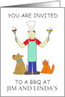 Invitation to a BBQ to Customize or Personalize with Any Names card