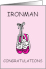 Ironman Congratulations for Her Cartoon Trainers card