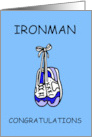 Ironman Congratulations for Him Cartoon Training Shoes card