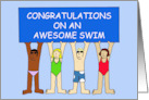 Awesome Swim Congratulations Cute Cartoon Children card