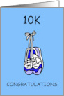10K Congratulations for Male Runner Cartoon Training Shoes card