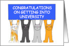 Congratulations on Getting Into University Cartoon Cats card