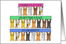 Congratulations on Getting a Place at University, Cartoon Cats. card