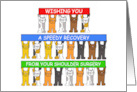 Speedy Recovery from Shoulder Surgery Cartoon Cats with Banners card