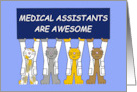 Medical Assistant Recognition Week Cartoon Cats Wearing White Coats card