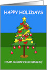 Nursery Garden Centre Happy Holidays to Personalise for Business card