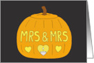 October 31st Mrs and Mrs Romantic Cartoon Halloween Carved Pumpkin card