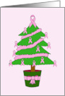 Pink Ribbon Breast Cancer Symbol Festive Christmas Tree card