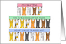 Celebrating Anniversary of Heart Valve Transplant Cats and Banners card