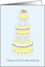 Thank You For Marrying Us Stylish Pastel Colored Multi Tiered Cake card