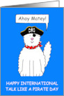 Talk Like a Pirate Day September 19th Cartoon Cat in a Costume card