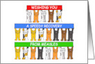 Get Well Soon Recovery from Measles Cute Cartoon Cats card