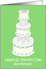 St. Patrick’s Day Anniversary Stylish Wedding Cake card