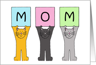 Happy Mother’s Day Mom for Cat Lover Cute Cartoon Kittens card