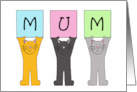 Happy Mother’s Day Mum Cartoon Cats Holding Letters card