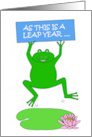Leap Year Proposal February 29th Jumping Cartoon Frog card