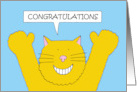 Congratulations on Having Braces Removed Cartoon Ginger Smiling Cat card