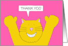 Thank You for the Valentine Day Gift Cartoon Smiling Cat card