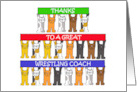 Thank you to a Great Wrestling Coach Cartoon Cats card