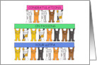 Congratulations on Passing edTPA Cartoon Cats Holding Banners card