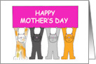 Happy Mother’s Day from the Cats Cartoon Kittens Holding a Banner card