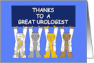 Thanks to a Great Urologist Cartoon Cats Wearing White Coats card