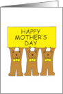 Happy Mother’s Day from the Triplets Cartoon Teddies card