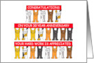 30 Year Work Anniversary Congratulations Cartoon Cats card