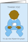 Thanks to Maternity Staff African American Cute Baby Boy card