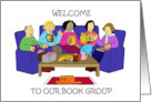 Welcome to Our Book Group Cartoon Group of People Reading card