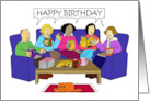 Happy Birthday from the Book Club Readers Cartoon Group card