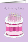 Happy Birthday in Urdu Pretty Cake and Candles card