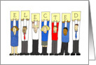 Election Congratulations Cartoon Group of Supporters Voters card