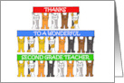 Thanks to Wonderful 2nd Grade Teacher Cartoon Cats card