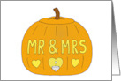 Halloween Wedding October 31st Romantic Carved Pumpkin Cartoon card