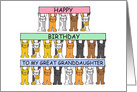 Great Granddaughter Happy Birthday Cartoon Cats card