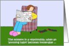 Relationship Humor Man and His Annoying Habits Cartoon card
