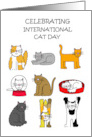 International Cat Day August 8th Cute Cartooon Cats card